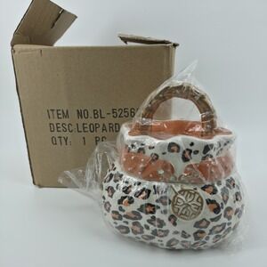 David's Cookies Jar Cheetah Print Purse / Pocketbook Orange Vintage New